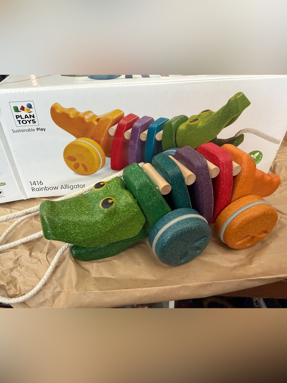 Rainbow Alligator Pull Toy